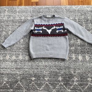 Mid-weight boy grey (gray) white sweater